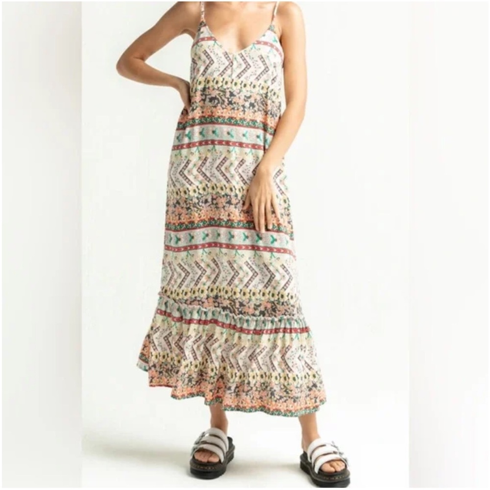 O’ Neill Floral Midi ruffle hem sheath sundress size XS